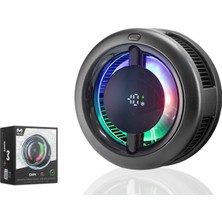Hadron CX19 Manyetik Telefon Soğutucu Fan 15W Kablosuz Şarjlı Rgb Isı Göstergeli Siyah