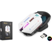 Mkespn W19 Tri Mode Rgb Gaming Mouse 10000 Dpı 7 Tuş Makro 1000Hz Siyah Beyaz