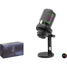 Hadron ME6PB Gaming Rgb Masaüstü Mikrofon Type-C 192KHZ 24BIT Siyah