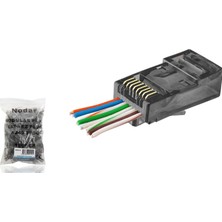 Nodar ND2410 Cat6 Ez RJ45 Konnektör 100 Adetli Paket Siyah