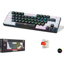 Mofan MF1703B Tri Mode Mekanik Gaming Klavye Red Switch Rgb 68 Tuş Siyah Beyaz