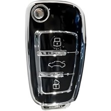 Mythriva Autohan Keys Audi A1 A3 A4 A5 A6 A7 Q3 Q5 Q7 Için Nano Teknoloji Anahtar Koruma Kılıfı, Siyah-Gümüş