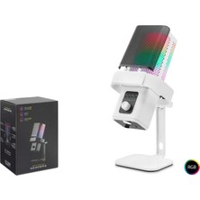 Hadron M6W Gaming Rgb Masaüstü Mikrofon Type-C 192KHZ 24BIT Beyaz