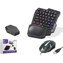 Nodar ND762 Android Uyumlu Mobil Oyun Klavye Mouse Dönüştürücü Seti Rgb Siyah