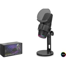 Hadron M9 Gaming Rgb Masaüstü Mikrofon Pop Filtreli Type-C 48KHZ 16BIT Siyah
