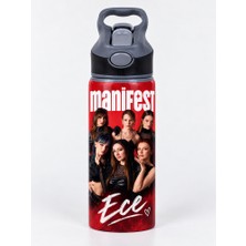 Aion Casa Kişiye Özel Isimli Manifest Temalı Kırmızı 650 ml Alüminyum Matara