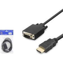 Hadron HDX7872 HDMI To VGA Görüntü Kablosu 1080P 1.8 M Siyah