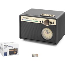 Nns NS882BT Bluetooth Nostaljik Fm Radyo USB Tf Aux Rgb Analog Saatli Hoparlör
