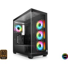 Mofan MF2903B Pc Gaming Kasa Polar Seri 80 Plus 850W Power Supply 4x Argb Fan Siyah