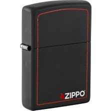 Mythriva Orijinal Zippo Çakmak Black Matte With Border & Logo