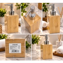 Barotti Bambu Sıvı Sabunluk – Krom Pompalı Dekoratif Mutfak & Banyo Sabun Dispenseri