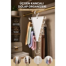 Çok Amaçlı Üçgen Dolap Içi Askılık – Kancalı Kravat, Kemer, Takı ve Fular Organizeri