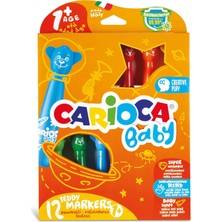 Mythriva Carioca Teddy Jumbo Bebek Yıkanabilir Keçeli Boya Kalemi, 12'li