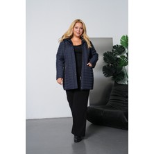 TUTveAL Collection YUMUŞAK KÜRKLÜ, SU İTİCİ MONT,BÜYÜK BEDEN, ,KAPİTONE MONT