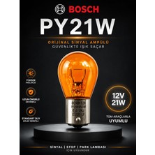 Mythriva Bosch PY21W 12V21W BAU15S 1 Adet Turuncu Amber Sinyal Ampülü Yakın Tırnak 1987302812