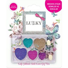Mythriva Lukky 6 Lı Kalp Şeklinde Simli Krem Göz Farı Seti