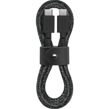 Mythriva Native Union Tip-C Kemer Kablosu - Usb-C - Usb-C 4ft Ultra Güçlü Şarj Kablosu iPhone 16, 16 Plus, 16 Pro, 16 Pro Max, iPad Pro, iPad Air, Galaxy S25, Flip 6, Fold 6 (Cosmos) ile Uyumlu
