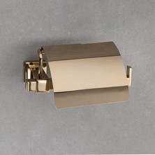 Mythriva System Q-Lıne Kapaklı Tuvalet Kağıtlığı Gold Renk 87X118X158 mm