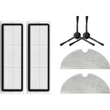 Mythriva Ozemtek Siyah Mi Vacuum Mop Pro 2+3d,vacuum Mop 1c,vacuum Mop 2c Xiaomi ile Uyumlu 2 Adet Yan Fırça,2 Adet Hepa Filtre 2 Adet Mop Paspas Yedek Parça Aksesuar Seti-6 Parça