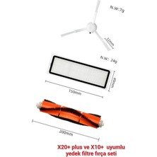 Mythriva Lin Grup Xiaomi Uyumlu X20+ X20+ Plus S10+ Plus ile Uyumlu Yedek Parça Seti Fırça Yer Fırçası