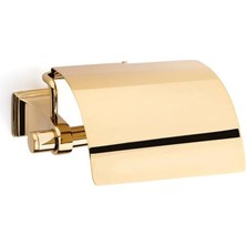 Mythriva System Steplıne Kapaklı Tuvalet Kağıtlığı Gold Renk 85X135X156 mm