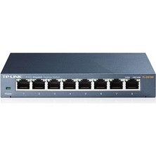 TP-Link Tp-Lınk TL-SG108 8 Port 10/100/1000 Gigabit Desktop Switch (Siyah Çelik Kasalı)