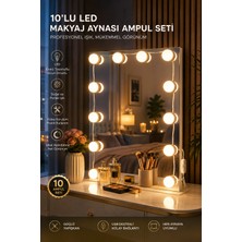 Syn Aksesuar 10’lu LED Yapışkanlı Ayna Işığı – Parlaklık Ayarlı Makyaj Aynası Ampul Seti