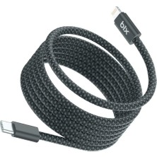 Mythriva Bix T4CL-BK 1 Metre Siyah 27W Type C To Lightning Şarj Kablosu, Manyetik Tasarımlı Örgülü Hızlı Şarj ve Data Kablosu, (Tüm Lightning iphone ve ipad ile Tam Uyumluluk)