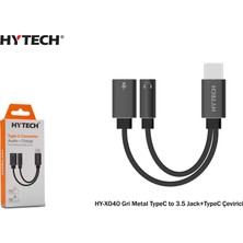 Mythriva Hytech HY-XO40 Gri Typec To 3.5 Jack+Typec Metal Çevirici