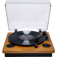 Mythriva Blueforce Soprano Ahşap Pikap Plak Çalar Retro Bluetooth USB Sd Kart Aux Dahili Hoparlör