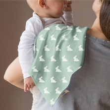 Mythriva Deux LAPINS%100 Pamuk Müslin Bebek Omuz Bezi 5li - Mono Lapin Matcha Green OMZBEZ-05L-000MHG