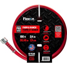 Mythriva Flexon 3/4 x 100FT Ağır Hizmet Tipi Premium Kauçuk Sıcak Su Bahçe Hortumu