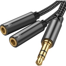 Mythriva Joyroom SY-A04 Headphone Male To 2-Female Y-Splitter Audio Cable 0.2m - Black