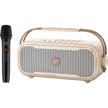 Mythriva Nowgo C2 60W Taşınabilir Rgb Bluetooth Hoparlör Mikrofonlu Karaoke Parti Speaker Bej