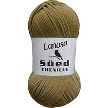 Mythriva Lanoso Süed Chenille El Örgü Ipi, Bej Renk 909 Vizon Rengi Yarn