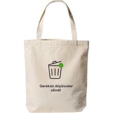 Mythriva Gereksiz Düşünceler - Baskılı Bez Omuz Çantası Pinterest Çanta (35X40 Cm)