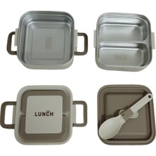 Mythriva Aryıldız Bento Lunch Box Kare Beige 1400 ml