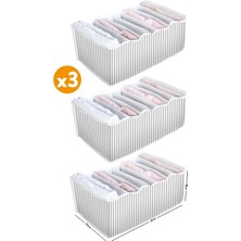 Mythriva Serstil 3 Adet - 8 Gözlü Çekmece Içi Akordiyon Organizer - Large 24 x 37 x 18