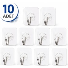 Mythriva 10 Adet - Kendinden Yapışkanlı Şeffaf Askı