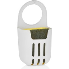 Mythriva Porsima ORG-319-1 Pratik Askılı Silikon Bulaşık Süngerlik Düzenleyici - Bulaşık Süngeri - Beyaz