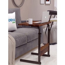 Mythriva Dehalimited Yükseklik Ayarlı Çalışma Masası, Hasta Yemek Masası, Laptop Sehpası, 60X40 Cm, Doğal Ceviz
