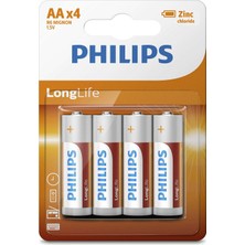 Mythriva Philips Longlife Çinko Pil Aa X4 (R6L4B/10)