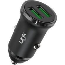 Mythriva Linktech C480E 12W 2x USB Araç Içi Şarj Adaptörü (Başlık) Siyah