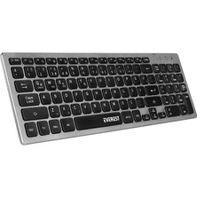 Mythriva Everest KB-BT88 Siyah/gri Bluetooth Ultra Ince Q Mac/win/android/ıos Uyumlu Bilgisayar Tablet Televizyon Telefon Uyumlu Uzun Mesafeli Kablosuz Klavye