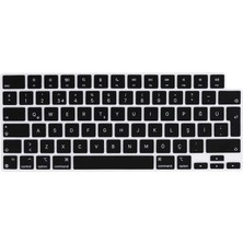 Mythriva Apple Macbook Pro 14INÇ M3/m4/max A3112 A3185 A3401 A2918 A1992 ile Uyumlu Q Klavye Koruyucu Silikon Ped Siyah