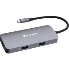 Mythriva Verbatim Usb-C Pro Multiport Hub 5'i 1 Arada, Çoklu Bağlantı Noktalı Adaptör, Usb-C, Hdmı, RJ45, Usb-A ve Usb-C Pd, Mac, MacBook Pro/air, iPad Pro, Thinkpad, Windows Bilgisayar, Dizüstü Bilgisayar ve
