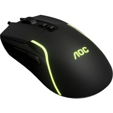 Mythriva Aoc GM170 Kablolu Oyun Faresi, 7 Programlanabilir Düğmeli Oyun Faresi, 6 Ayarlanabilir Seviyeli 8000 Dpı'ye Kadar, Rgb Aydınlatma, Win ve Mac Için Ergonomik Kablolu Oyun Faresi (Siyah)