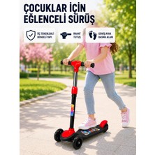 Ceylan Adam Mey Ithalat® Çocuk Scooterı 3 Tekerlekli Denge Destekli Ayarlanabilir Gidonlu Çocuk Skuteri