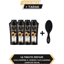 Mythriva Gliss Ultimate Repair Şampuan 400ML x 4'lü Set Tarak