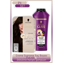 Mythriva Schwarzkopf Creme Supreme Full Kit 3-0 Koyu Kestane + Gliss Full Hair Wonder Saç Dökülme Karşıtı Şampuan 400 ml
